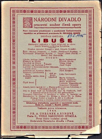 Libuse  Slavnostni zpevohra o trech dejstvich - Smetana Bedrich | antikvariat - detail knihy