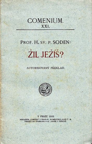 Zil Jezis - Soden DHerman | antikvariat - detail knihy
