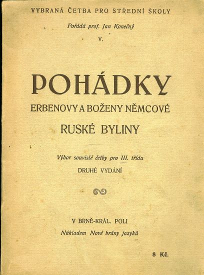 Pohadky Erbenovy  Bozeny Nemcove a Ruske byliny  Vybor souvisle cetby pro III tridu | antikvariat - detail knihy