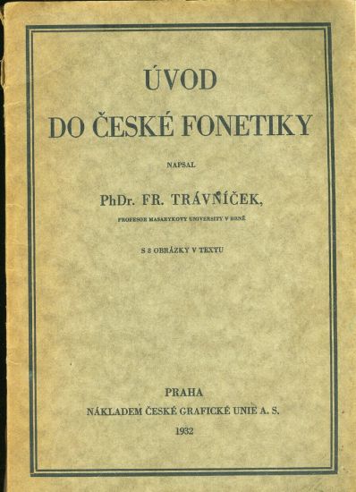 Uvod do ceske fonetiky - Travnicek Fr Dr | antikvariat - detail knihy