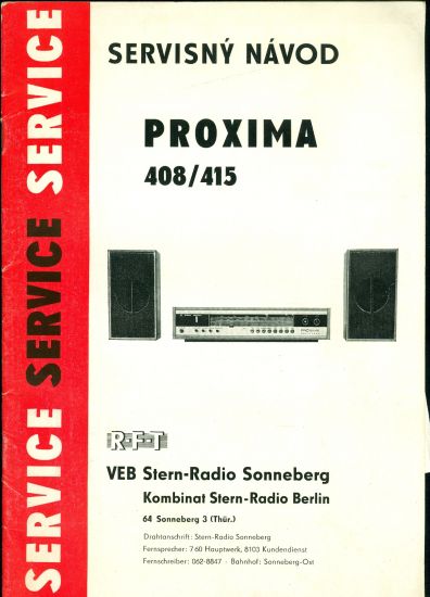 Proxima 408415 Servisny navod | antikvariat - detail knihy