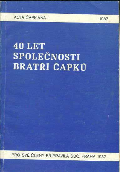40 let spolecnosti bratri Capku | antikvariat - detail knihy