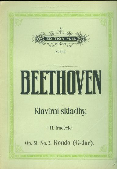 Beethoven  Klavirni skladby Op 51 No 2 Rondo g  dur | antikvariat - detail knihy