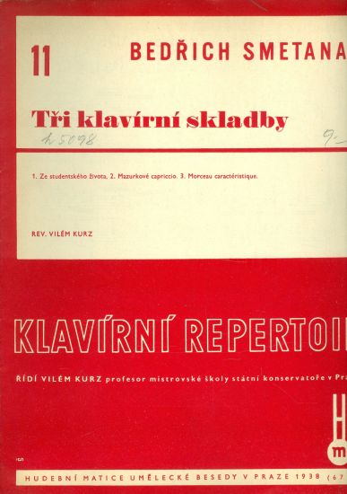Tri klavirni skladby - Smetana Bedrich | antikvariat - detail knihy