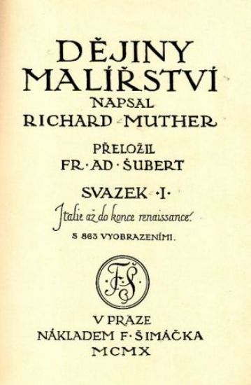 Dejiny malirstvi IIII - Muther Richard | antikvariat - detail knihy