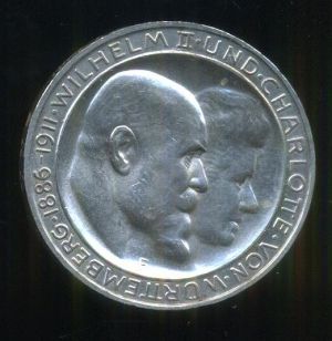 3 Marka 1911 F Wurttemberg Wilhelm II - A8604 | antikvariat - detail numismatiky