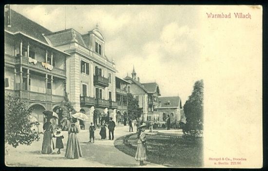 Warmbad Villach | antikvariat - detail pohlednice