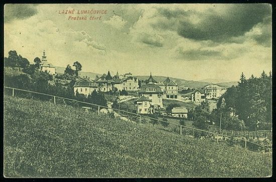 Lazne Luhacovice  Prazska ctvrt | antikvariat - detail pohlednice