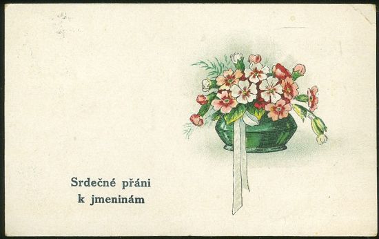 Srdecne prani k jmeninam | antikvariat - detail pohlednice
