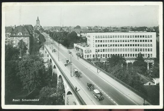 Basel  Swimmbad | antikvariat - detail pohlednice