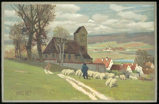 Venkovsky kostel reprodukce - Hey Paul | antikvariat - detail pohlednice