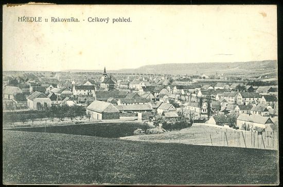 Hredle u Rakovnika  Celkovy pohled | antikvariat - detail pohlednice