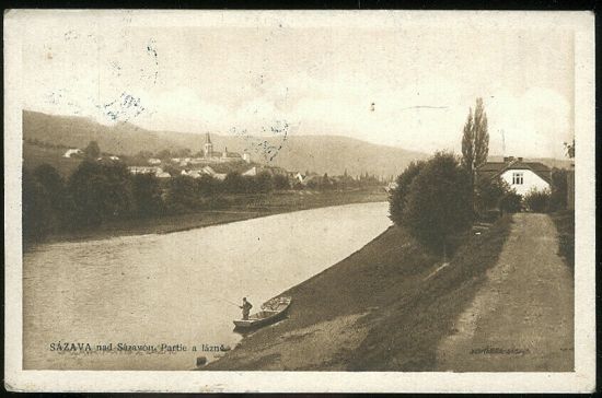 Sazava nad Sazavou Partie a lazne | antikvariat - detail pohlednice