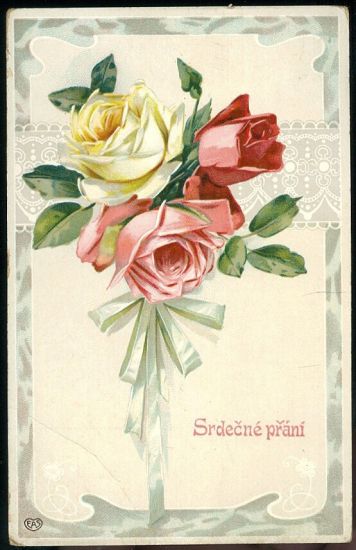 Srdecne prani | antikvariat - detail pohlednice