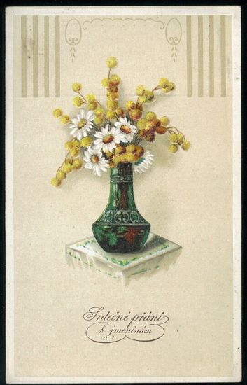 Srdecne prani k jmeninam | antikvariat - detail pohlednice