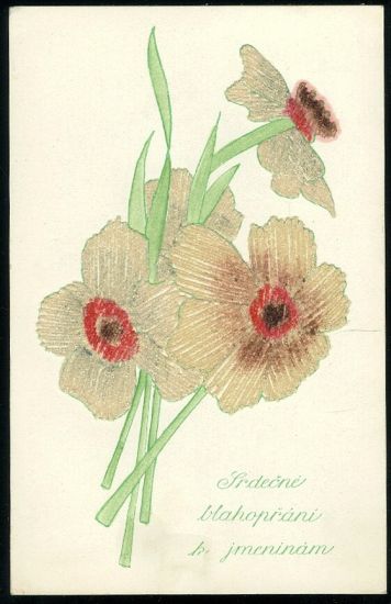 Srdecne blahoprani k jmeninam | antikvariat - detail pohlednice