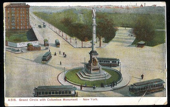 Grand Circle with Columbus Monument New York | antikvariat - detail pohlednice