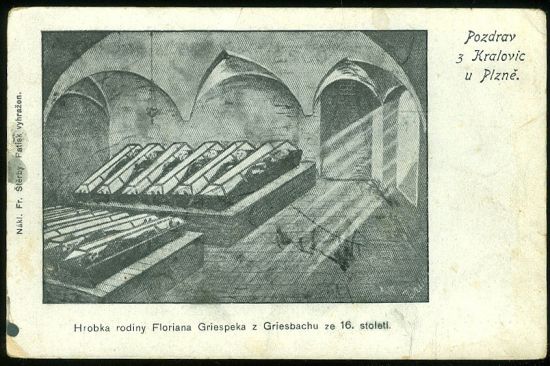 Pozdrav z Kralovic u Plzne  Hrobka rodiny  | antikvariat - detail pohlednice