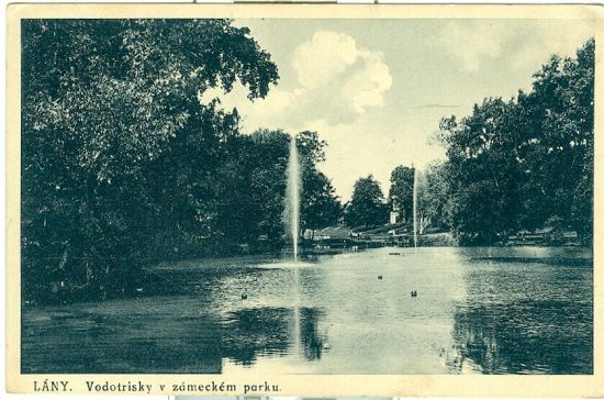 Lany  Vodotrysky v zameckem parku | antikvariat - detail pohlednice