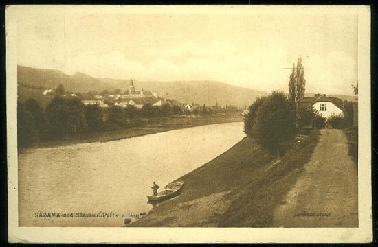 Sazava nad Sazavou Partie a lazne | antikvariat - detail pohlednice