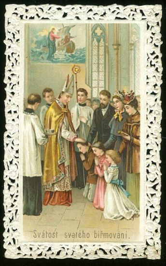 Svaty obrazek  Svatost svateho birmovani | antikvariat - detail pohlednice