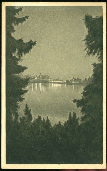 Vysoke Tatry  Strbske pleso v noci | antikvariat - detail pohlednice