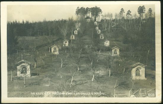 14 kaplicek krizove cesty na skalce u Mnisku | antikvariat - detail pohlednice