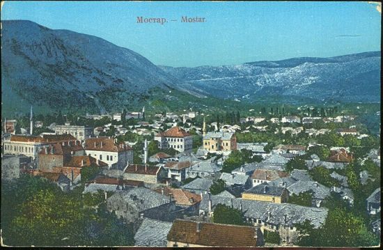 Mostar | antikvariat - detail pohlednice