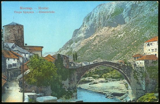 Mostar | antikvariat - detail pohlednice